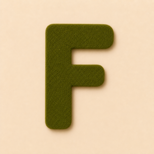 Felt Letter F — Green