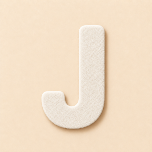 Felt Letter J — White