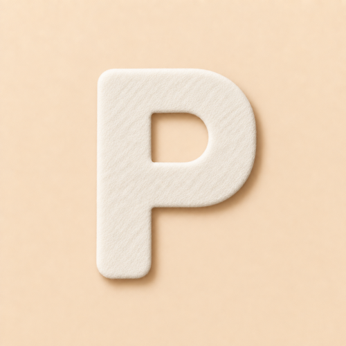 Felt Letter P — White