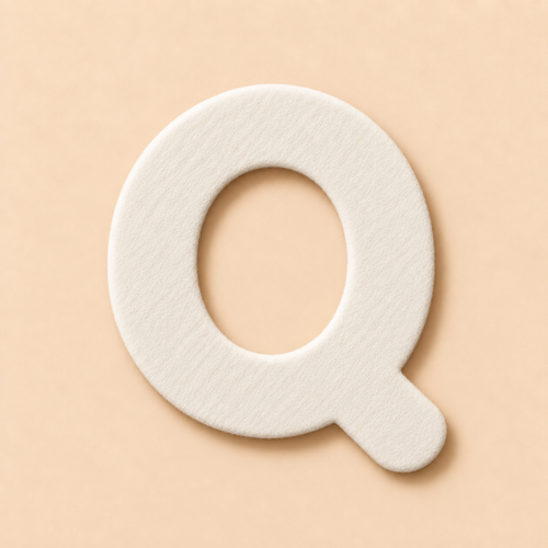 Felt Letter Q — White