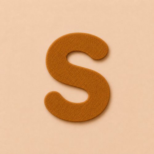 Felt Letter S — Brown