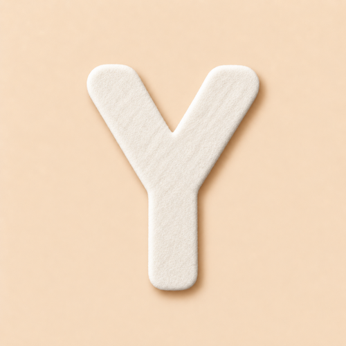 Felt Letter Y — White