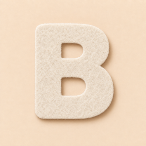 Felt Letter B — White