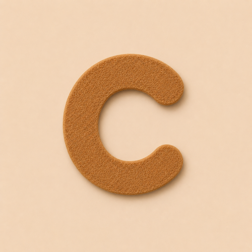 Felt Letter C — Brown