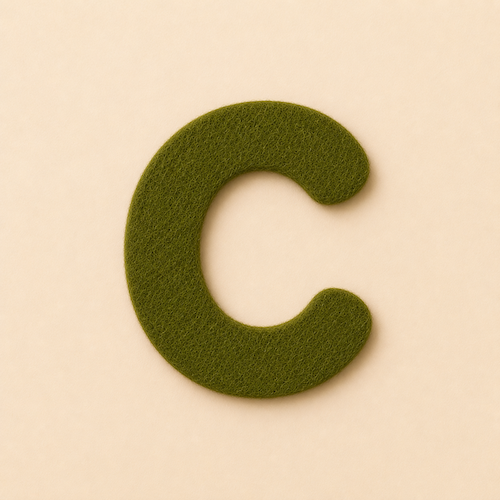 Felt Letter C — Green