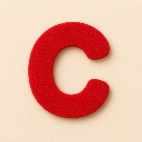 Felt Letter C — Red