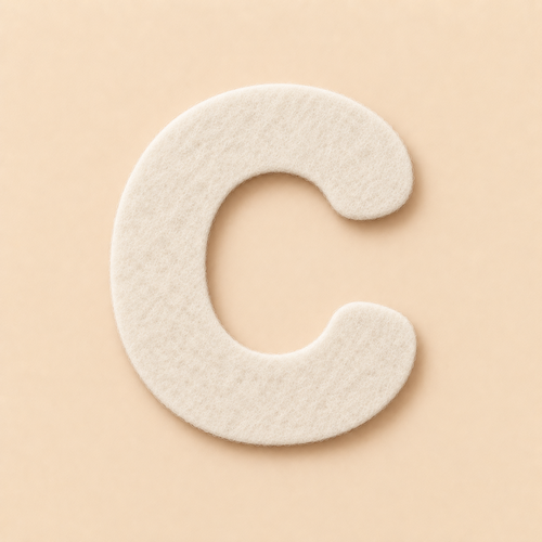 Felt Letter C — White