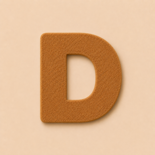 Felt Letter D — Brown