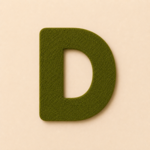 Felt Letter D — Green