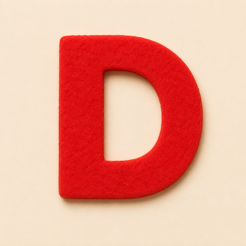 Felt Letter D — Red