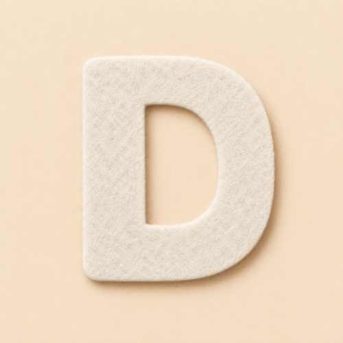 Felt Letter D — White
