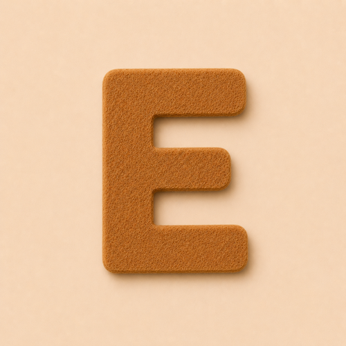 Felt Letter E — Brown