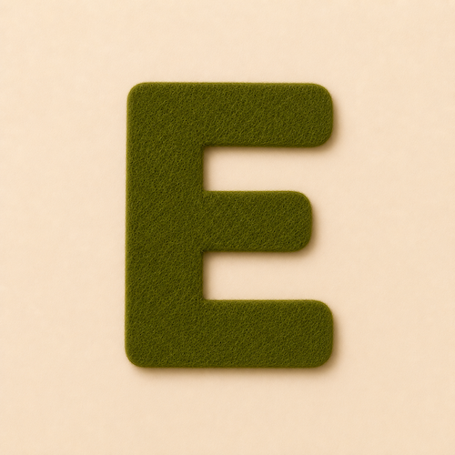 Felt Letter E — Green