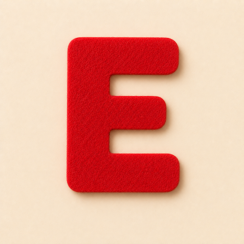Felt Letter E — Red