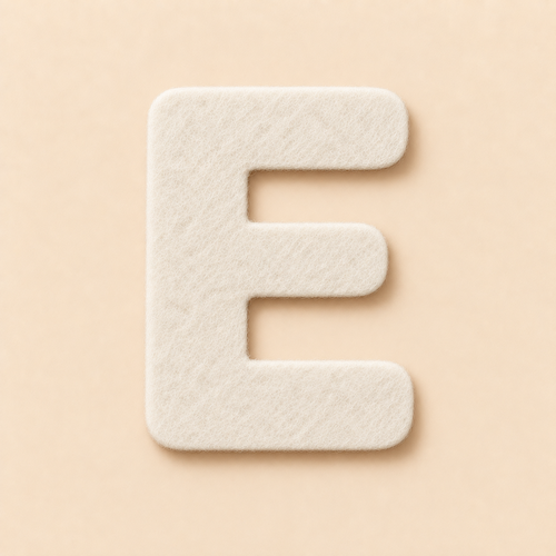 Felt Letter E — White