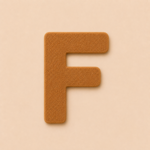 Felt Letter F — Brown