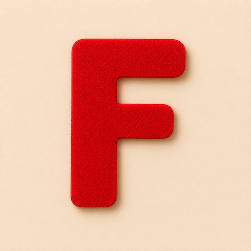 Felt Letter F — Red