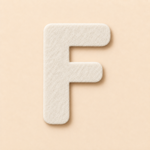 Felt Letter F — White