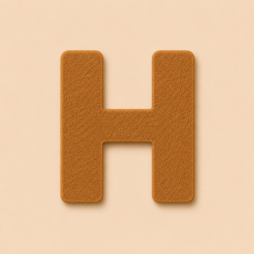 Felt Letter H — Brown