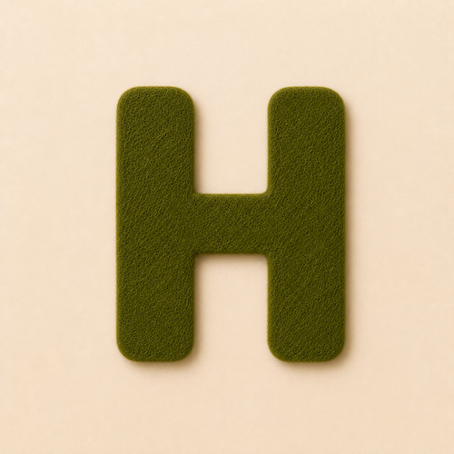 Felt Letter H — Green
