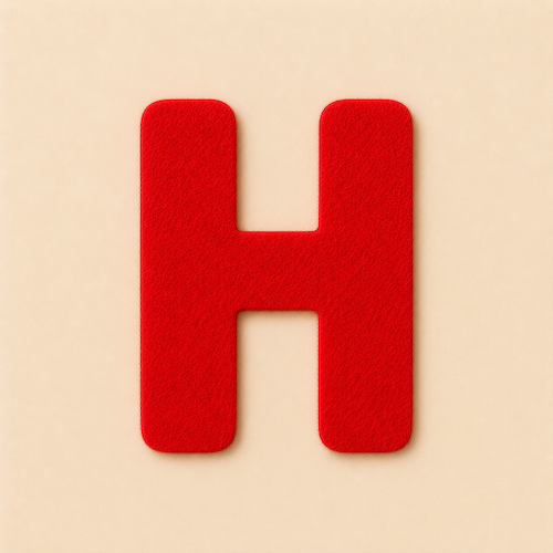 Felt Letter H — Red