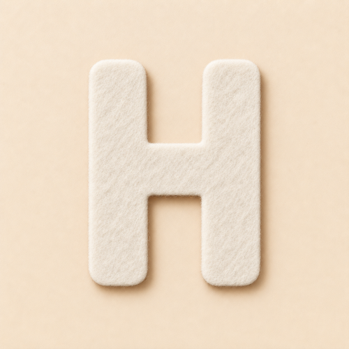 Felt Letter H — White