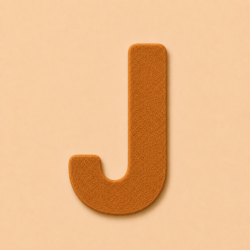 Felt Letter J — Brown