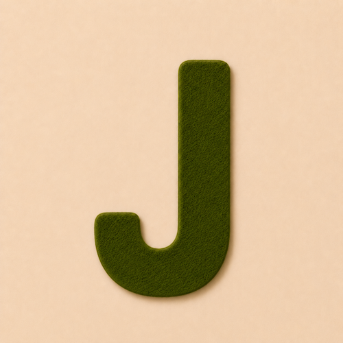 Felt Letter J — Green