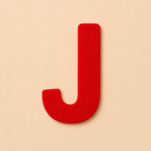 Felt Letter J — Red