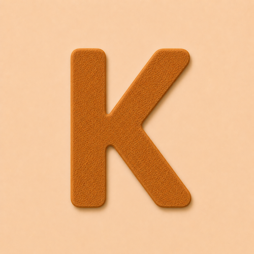 Felt Letter K — Brown
