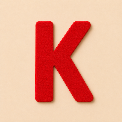 Felt Letter K — Red