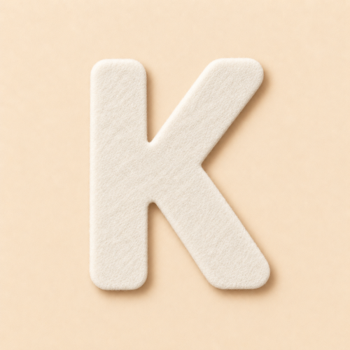 Felt Letter K — White