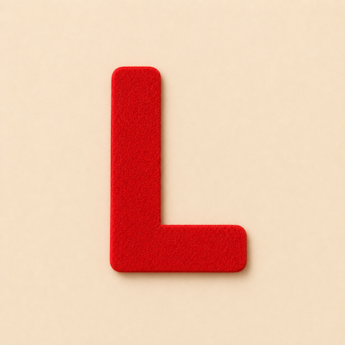 Felt Letter L — Red