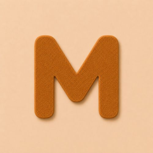 Felt Letter M — Brown