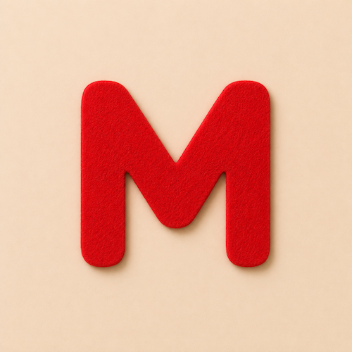 Felt Letter M — Red