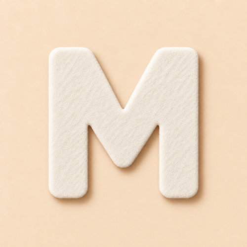 Felt Letter M — White