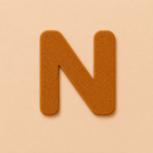 Felt Letter N — Brown