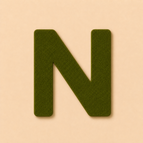 Felt Letter N — Green