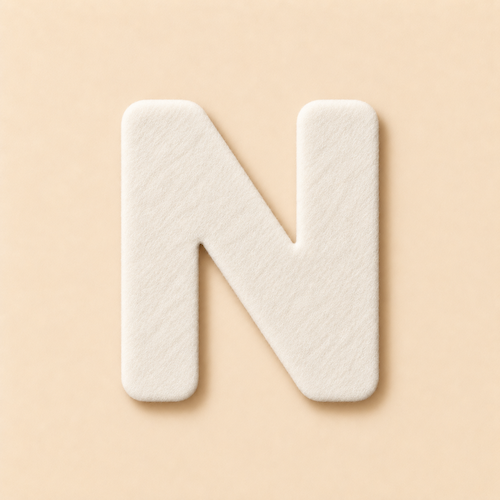 Felt Letter N — White