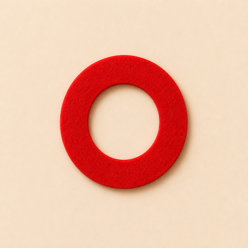Felt Letter O — Red