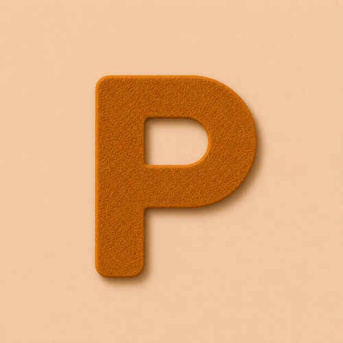 Felt Letter P — Brown