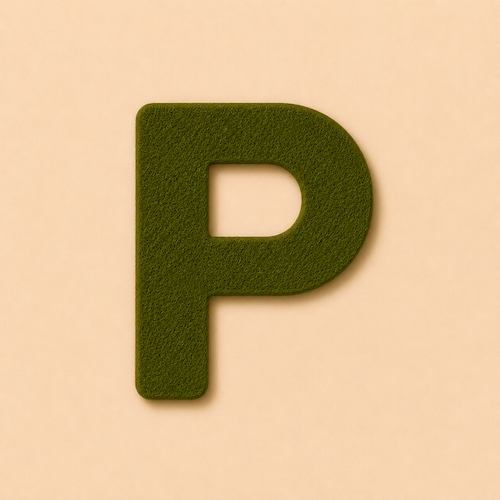 Felt Letter P — Green
