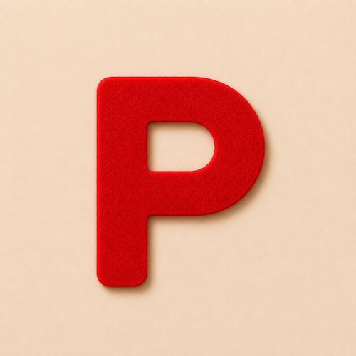 Felt Letter P — Red