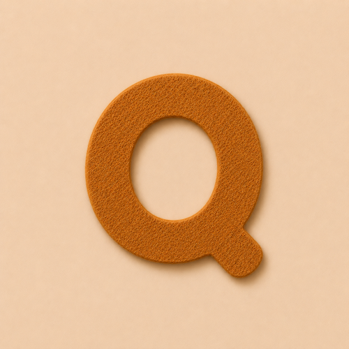 Felt Letter Q — Brown