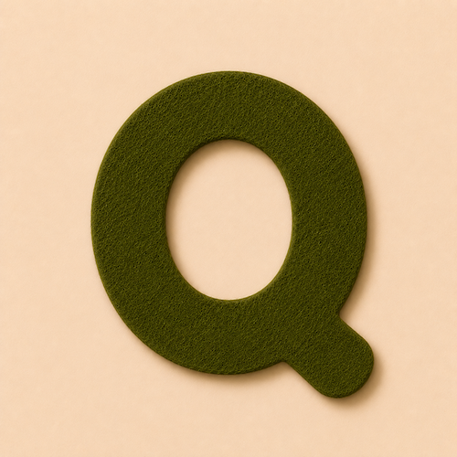 Felt Letter Q — Green