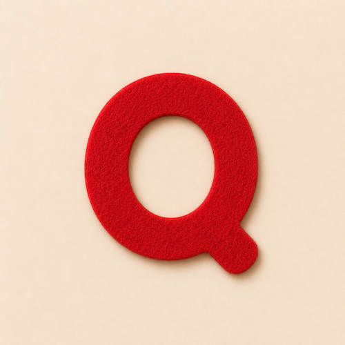 Felt Letter Q — Red