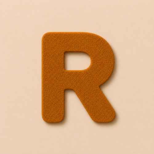 Felt Letter R — Brown