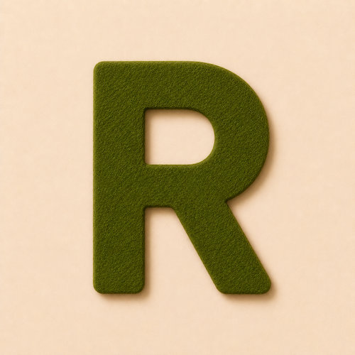 Felt Letter R — Green