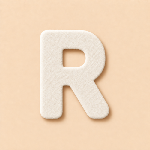 Felt Letter R — White