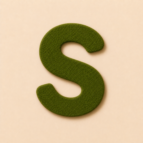 Felt Letter S — Green